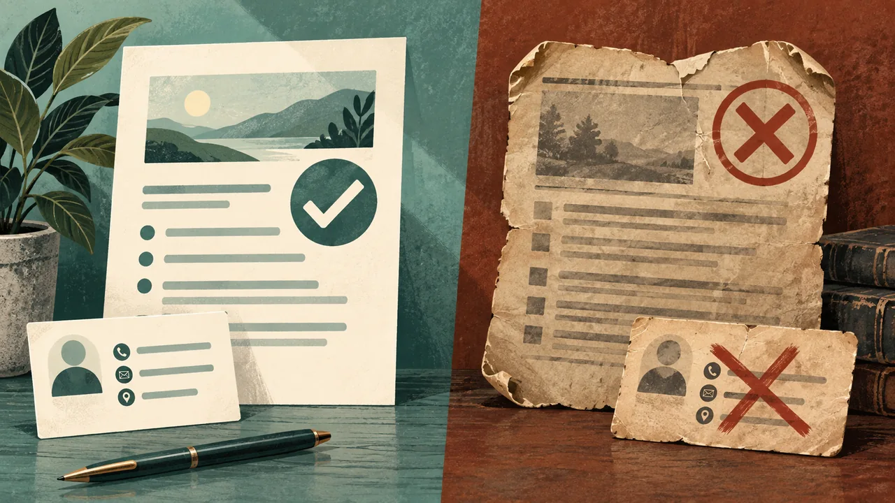 Current contact or old clue? Illustration contrasting a current job listing with an outdated contact note.