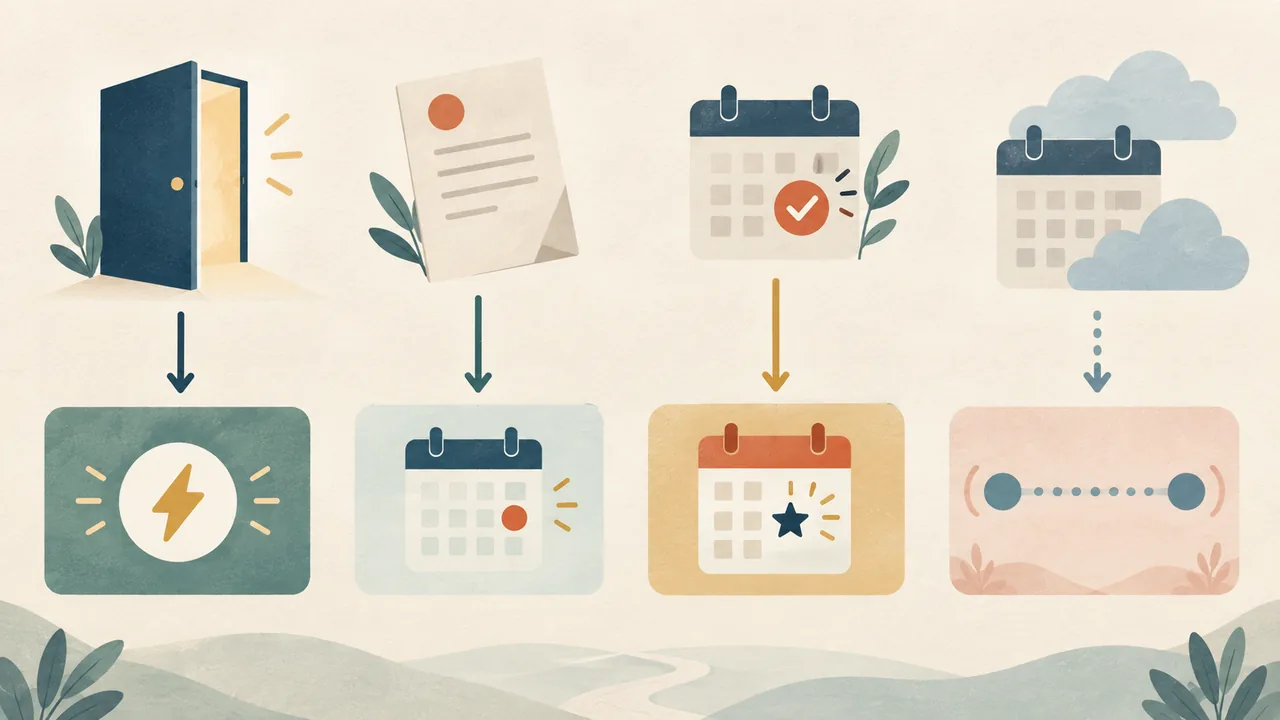 Matching the Situation to the Answer Four paths connect different availability situations to concise response formats.