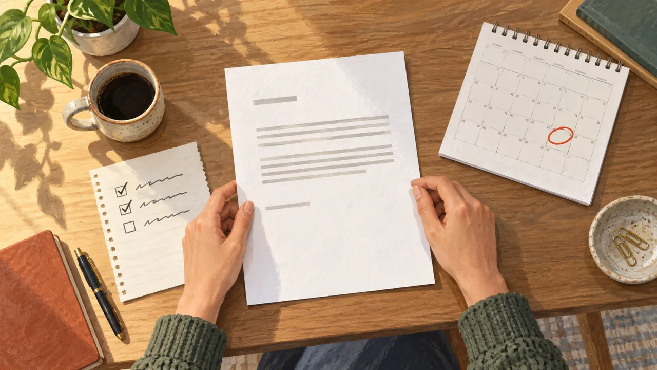 Choose With the Deadline You Have A candidate compares a written offer with personal priorities at a desk.