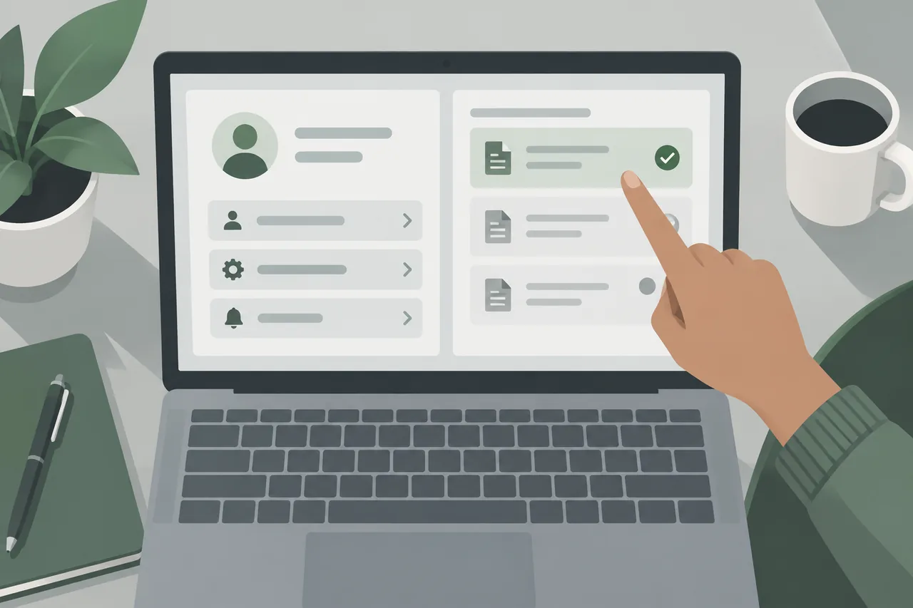 Inspect the application, not just the profile A person checks a submitted application and distinguishes it from account settings