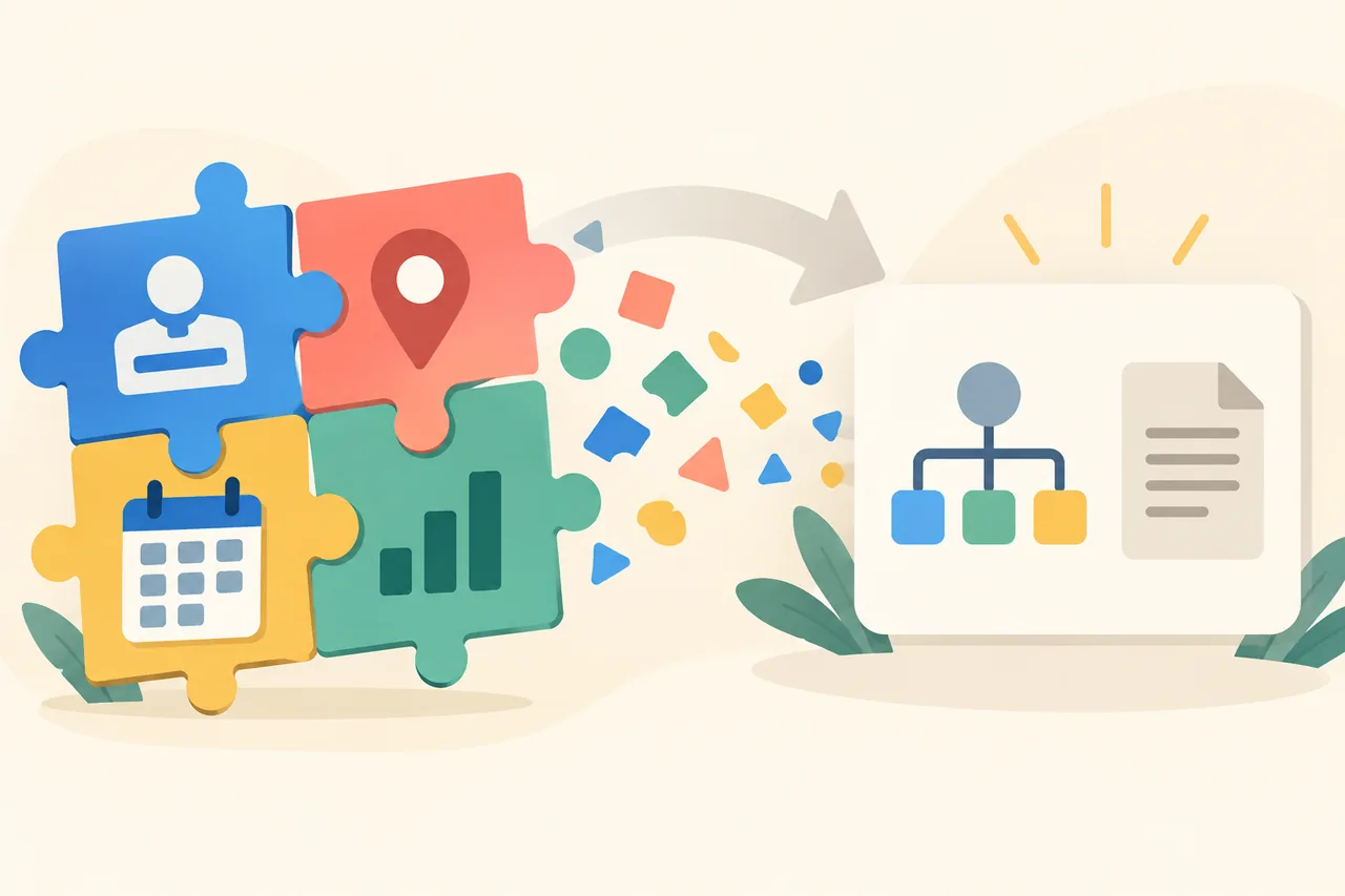 A detailed project card is simplified into a general work description.