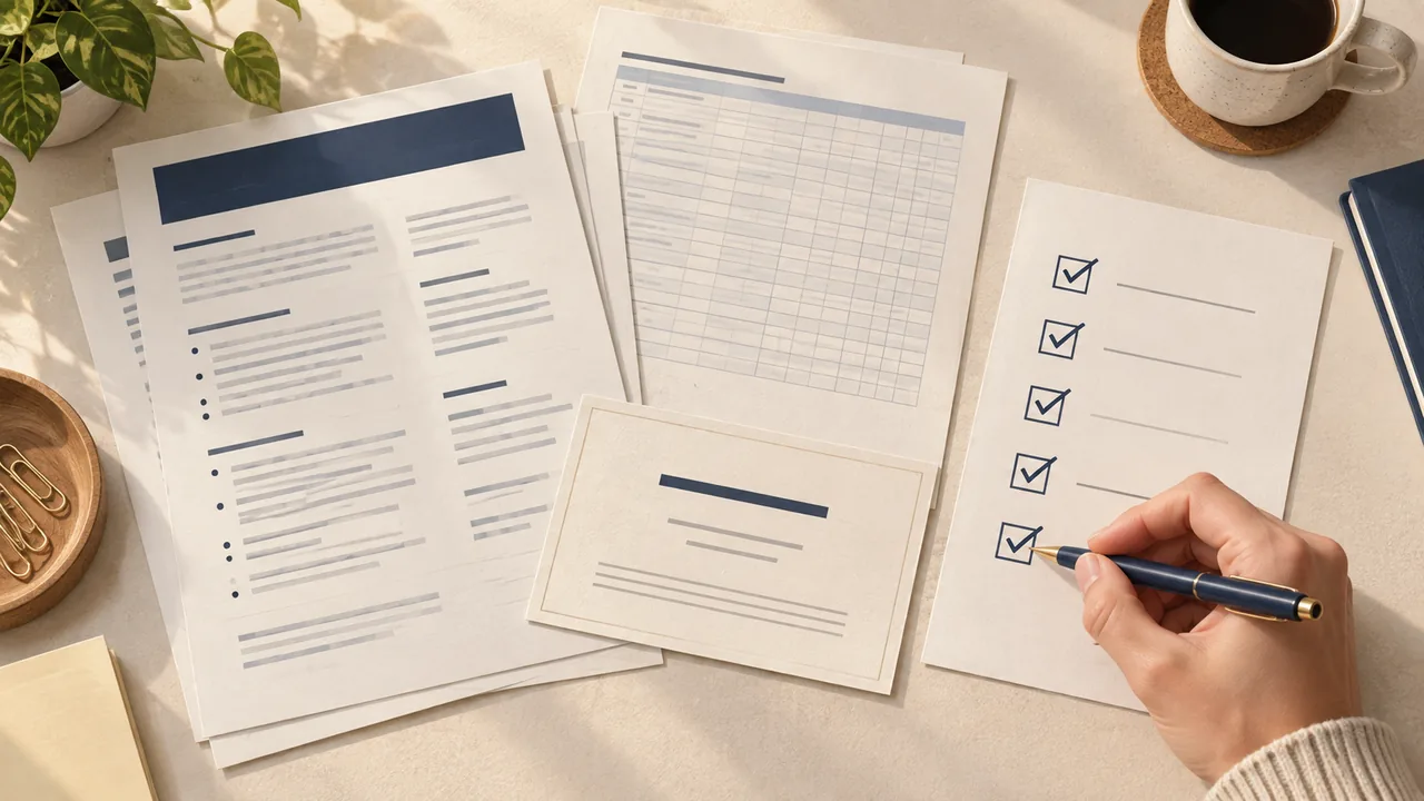Verify the application packet Resume and supporting document checklist ready for a final review