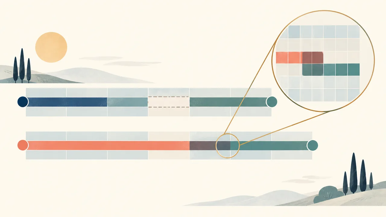 A timeline can hide the months Illustrated timelines show how year-only dates can obscure gaps and overlaps.