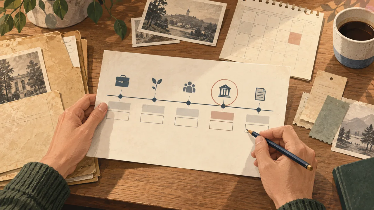 Choose the precision you can prove Illustration of a person checking records before choosing year-only resume dates.
