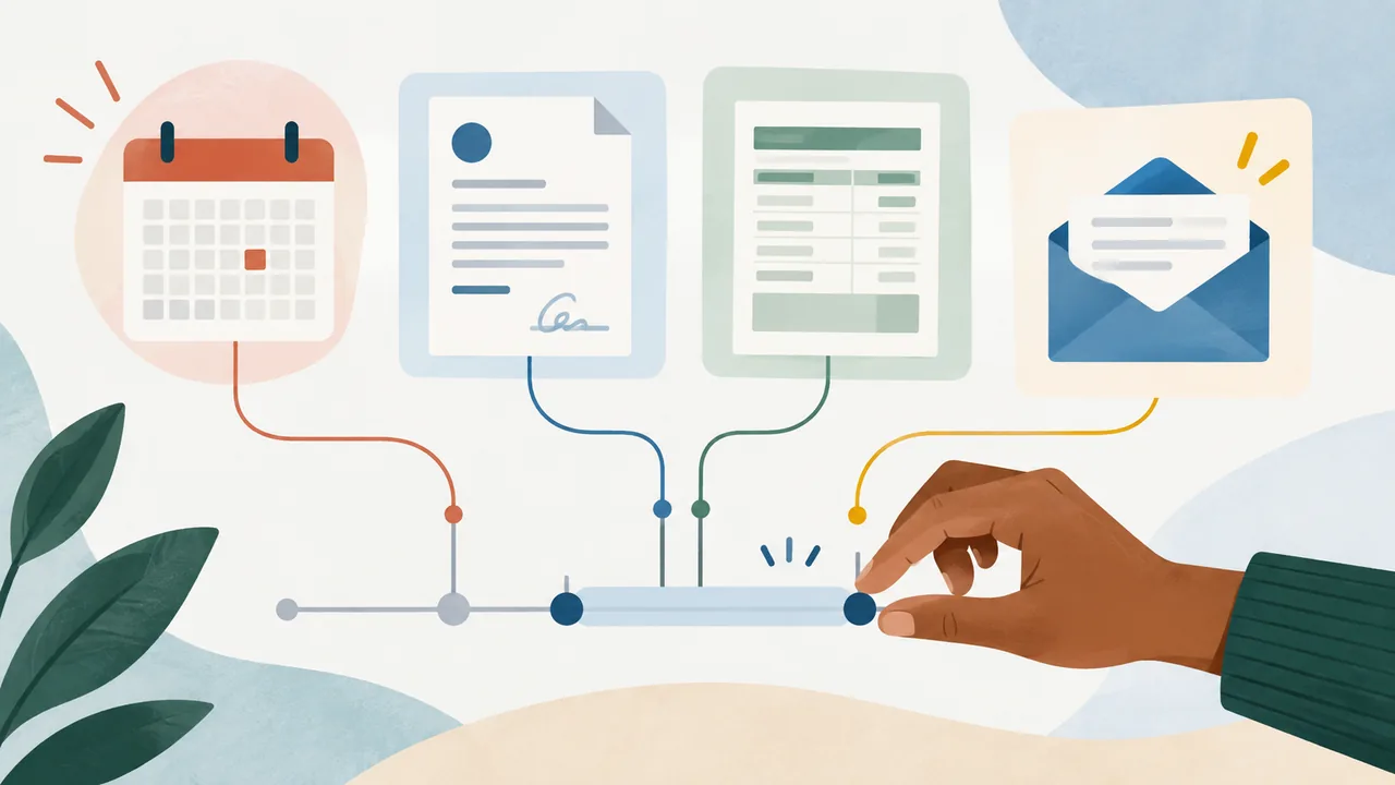 Trace a date to its source Illustration of a checklist linking employment records to a verified timeline.