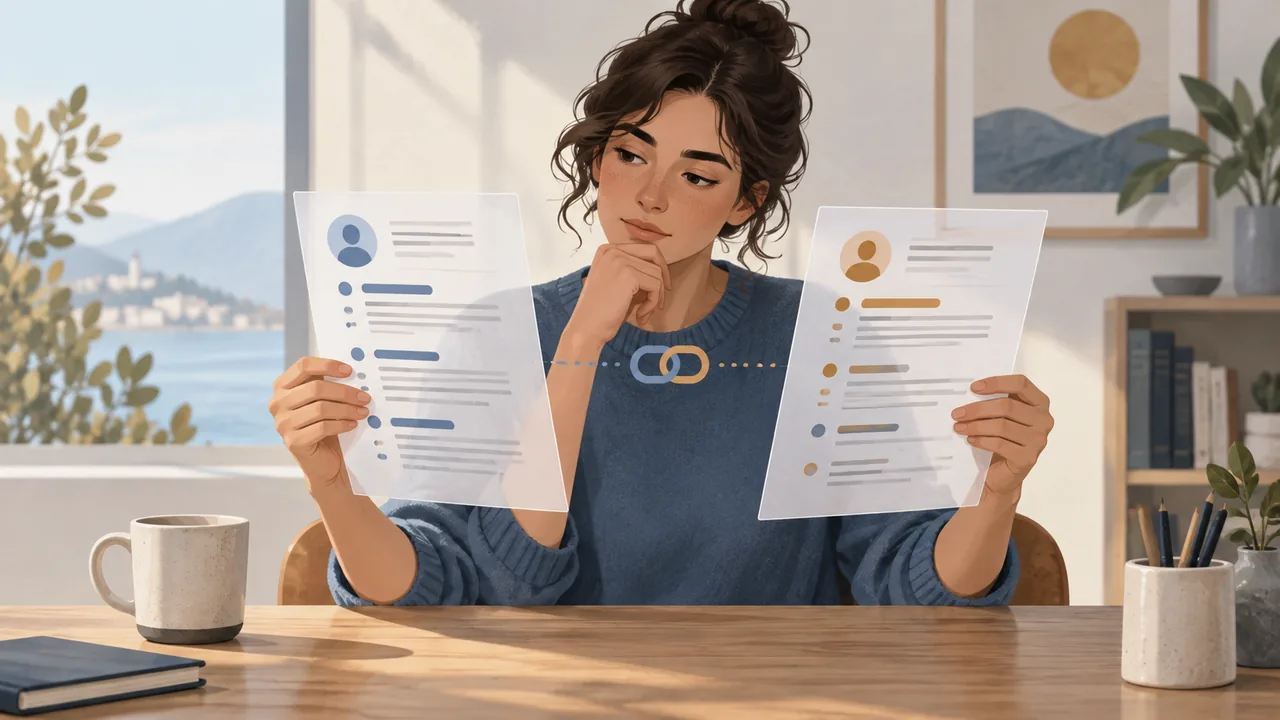 Two records, one truthful story Illustration of two professional records being checked side by side for consistency.