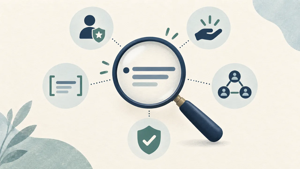 Check the Claim Before You Send A magnifying glass checks a resume bullet against a simple evidence checklist.