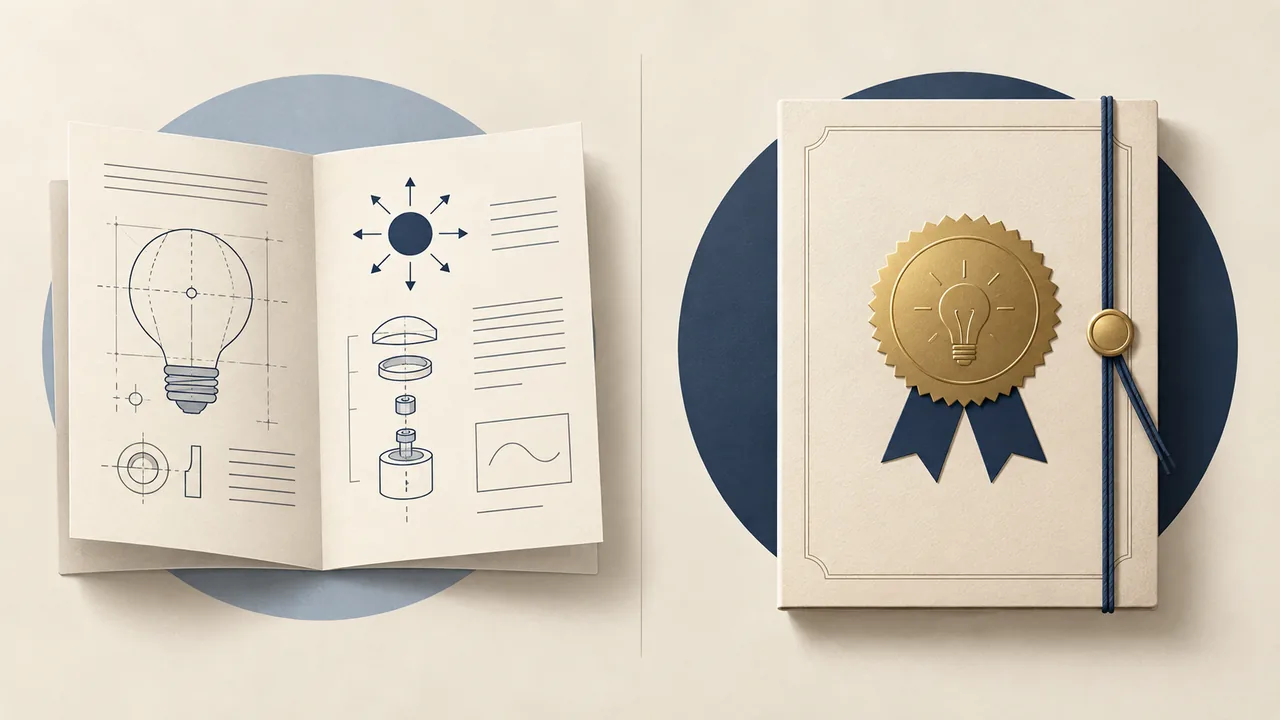 Two clearly different document sheets, one representing a published application and one an issued patent.