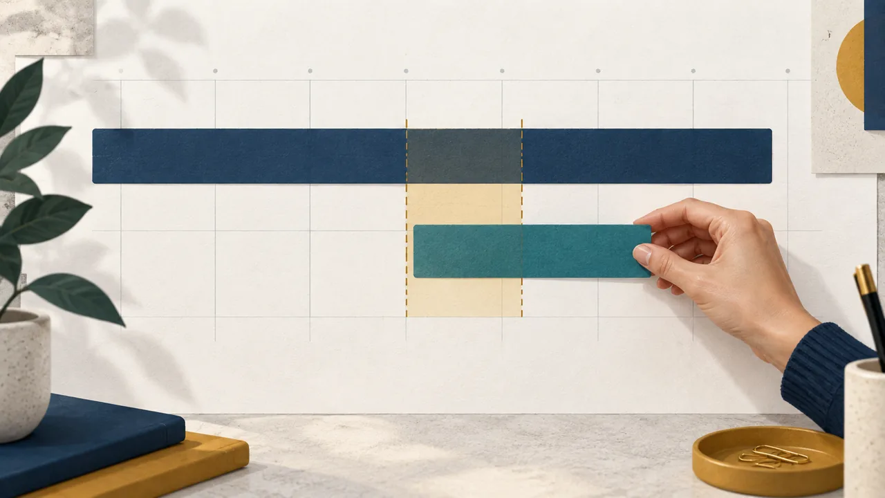 Illustrated timeline showing a short acting assignment within a longer permanent role.
