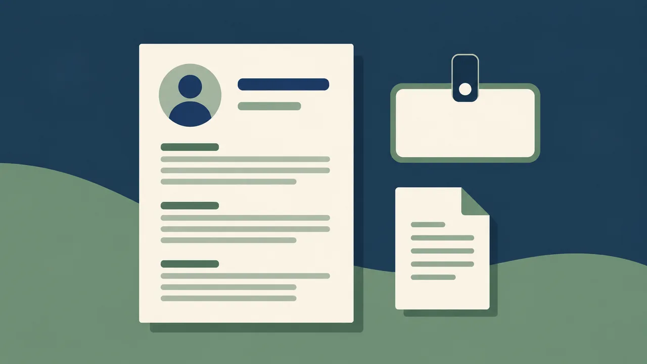 Simple resume file icon paired with a clear personal name label.