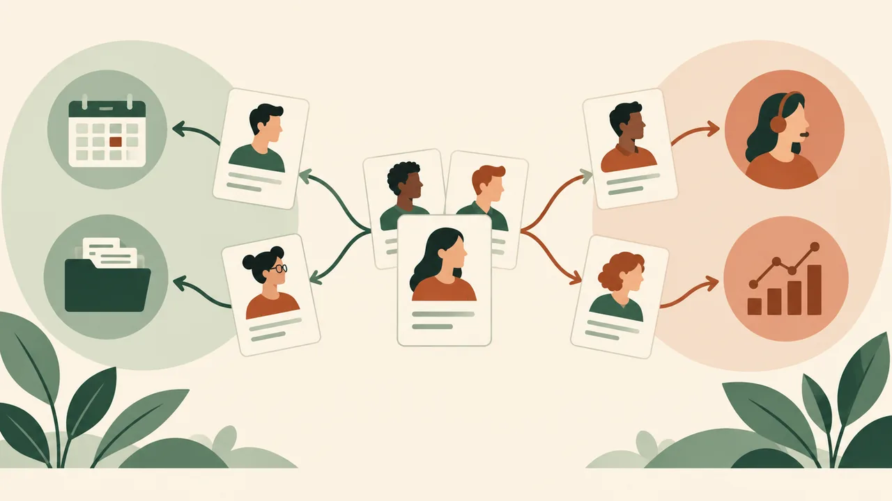 The Role-Cluster Decision A branching visual shows related duties grouped together and distinct functions separated.
