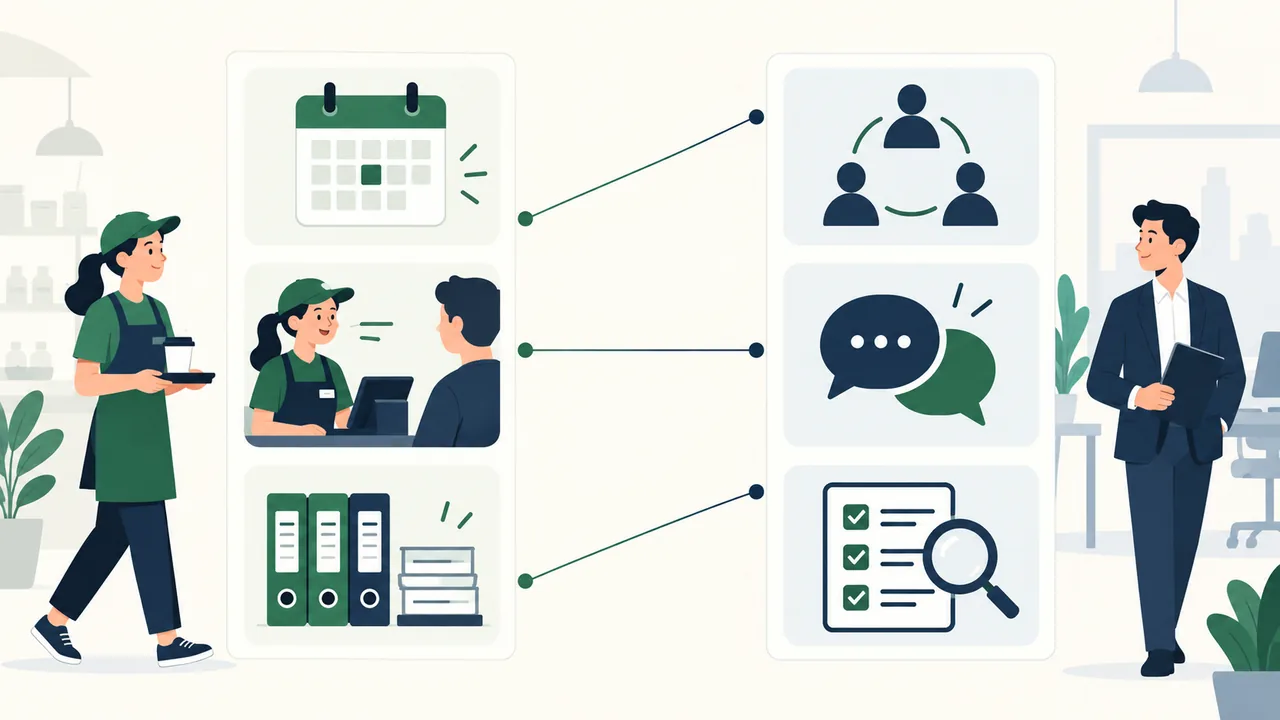 Map real tasks to the target role Illustration showing real work tasks connected to relevant full-time job requirements.