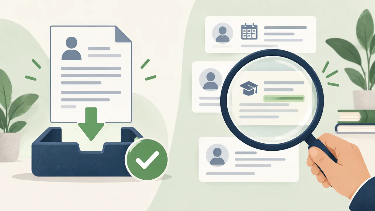 Verify the upload and extracted details Resume upload preview sits beside separate profile fields that need review.
