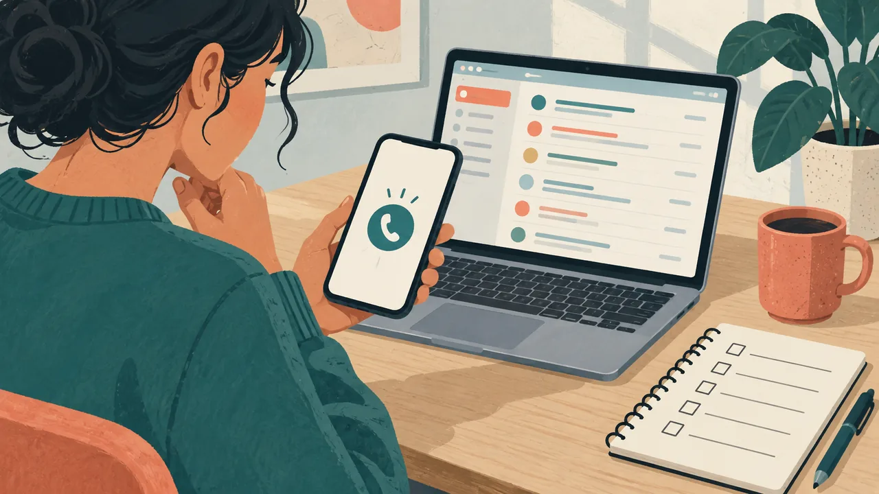 Illustration of an applicant checking phone and email access before applying.