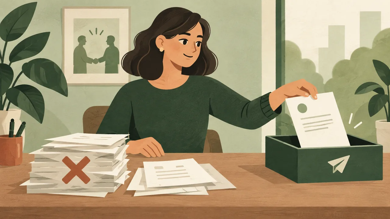 Make an offered next step easy A person selects one requested document to send after a referral offer.