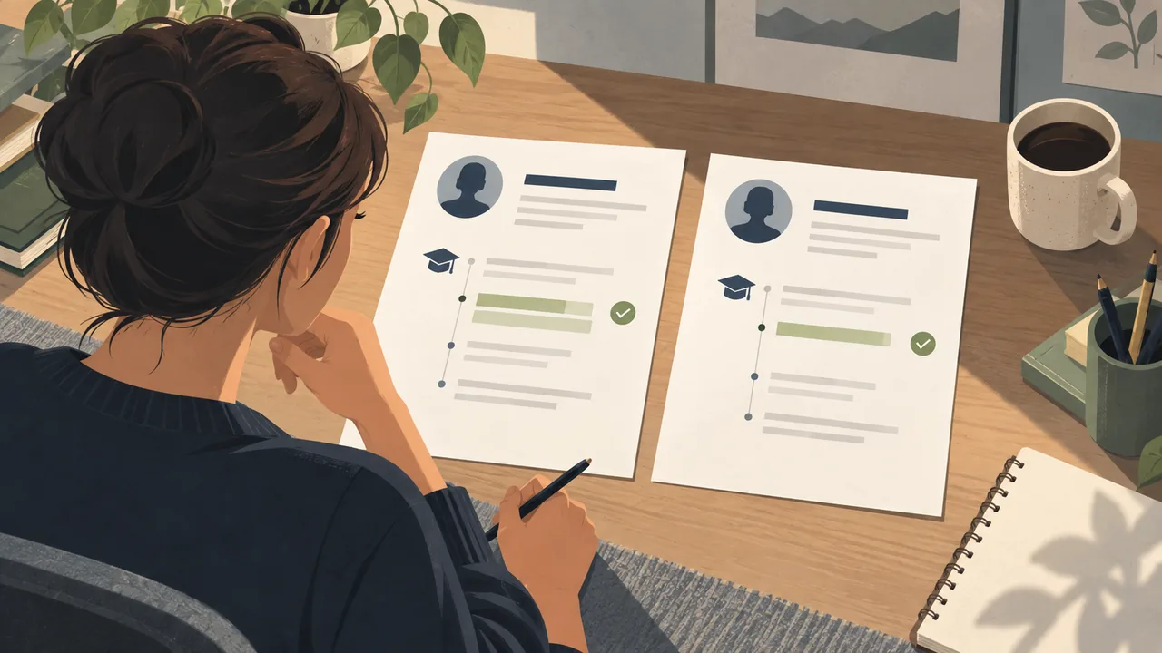The minor-or-not decision Illustration comparing two resume education sections, one with a relevant minor and one without.