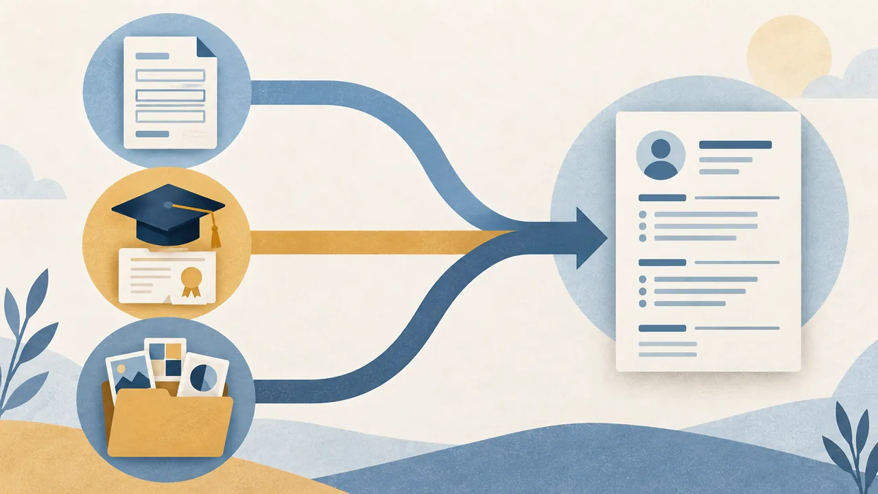 Illustration of a decision path weighing application requirements, highest credential, and relevant evidence.